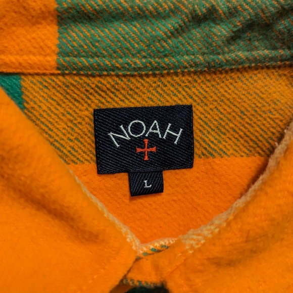 Noah NYC Big Check Flannel CPO Shirt Men's Size Large Made in Portugal - Picture 3 of 6